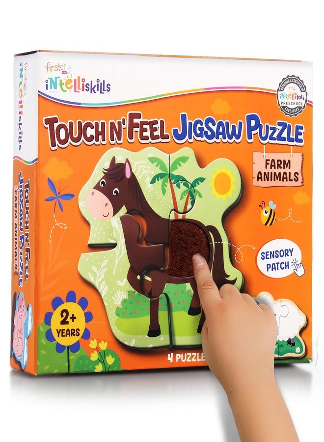 FIRSTCRY INTELLISKILLS Intelliskills Premium Touch N Feel Jigsaw Puzzle, Multi-Texture Pieces for Sensory Development,Kids Puzzle for 2-5 Years, Animal Jigsaw Puzzle, Fun Puzzle Game,Gifts for Kids,Pack of 4 (Farm Animals) - Image 3
